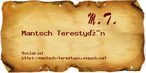 Mantsch Terestyén névjegykártya